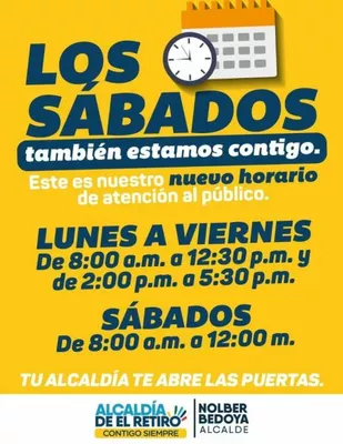 HORARIO Alcaldía de El Retiro