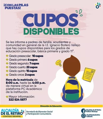 ¡CUPOS DISPONIBLES!